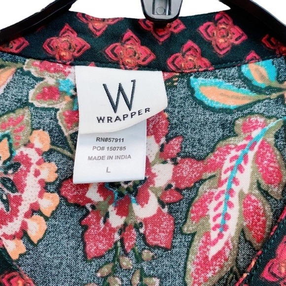 WRAPPER Paisley Floral Midi Retro Dark Cottagecore Large Tiered Dress Boho Glam - Picture 5 of 5